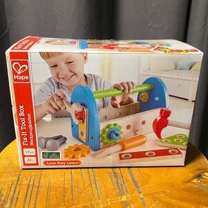 Fix-It Tool Box - wooden toy tool box NIB